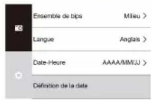 Ensemble de bips Mlleu > Langue Anglais > Date-Heure AAAA/MM/JU > Définition de la date