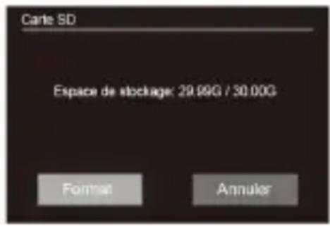 Carte SD Espace de stockage: 29.99G / 30.00G Format Annuler