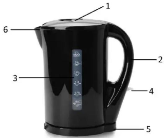 Emerio WK-130242.1 - HOUSEHOLD USE ONLY PARTS DESCRIPTION - 1
