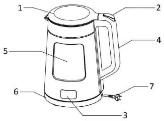Emerio WK-130990.1 - HOUSEHOLD USE ONLY PARTS DESCRIPTION - 1