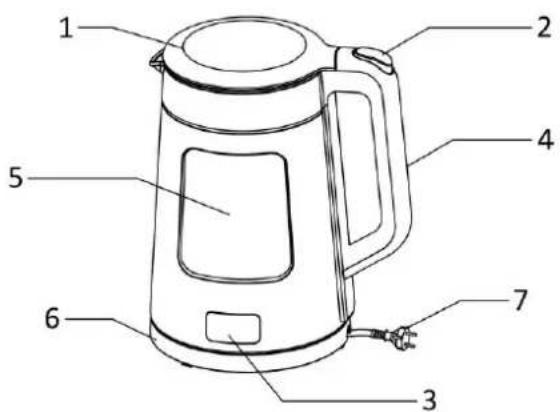 Emerio WK-130990.1 - USAGE DOMESTIQUE UNIQUEMENT DESCRIPTION DES PIÈCES - 1