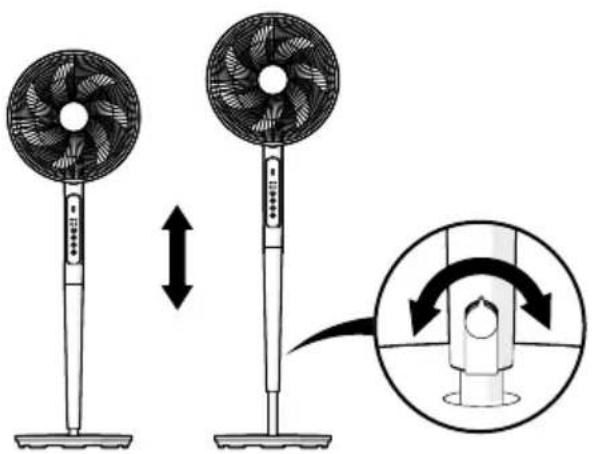 Fuave TF105DB - Setting the height of the appliance - 1