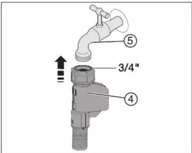 MIELE FNS 7794 D L - - Raccorder le tuyau sur le robinet d'arrêt - 1