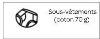 Sous-vêtements (coton 70 g)