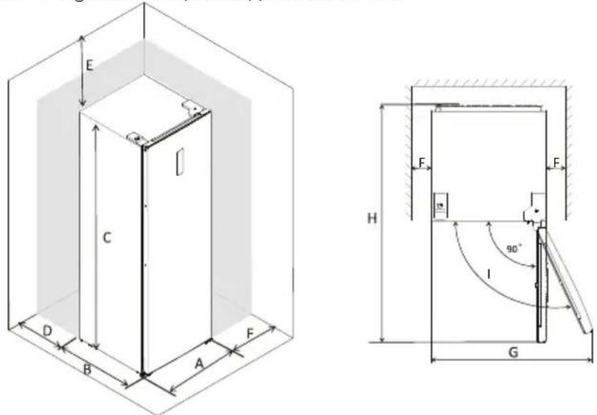 INVENTUM VR1682B - Dimensions et espace libre autour - 1