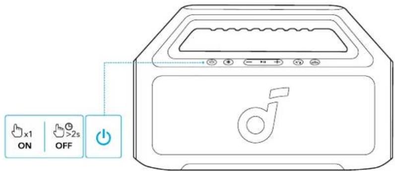 soundcore Boom 2 SE - Taend/sluk - 1