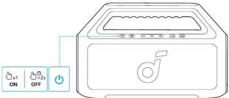 soundcore Boom 2 SE - Włączanie i wymiędzanie - 1