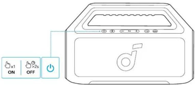 soundcore Boom 2 SE - Ligando/desligando - 1
