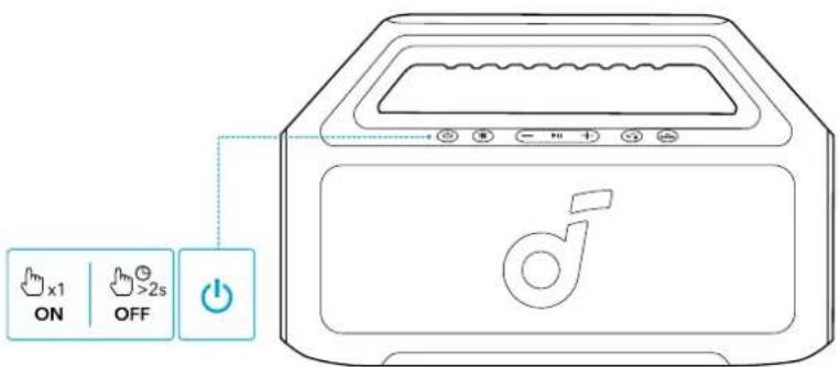 soundcore Boom 2 SE - In- en uitschakelen - 1