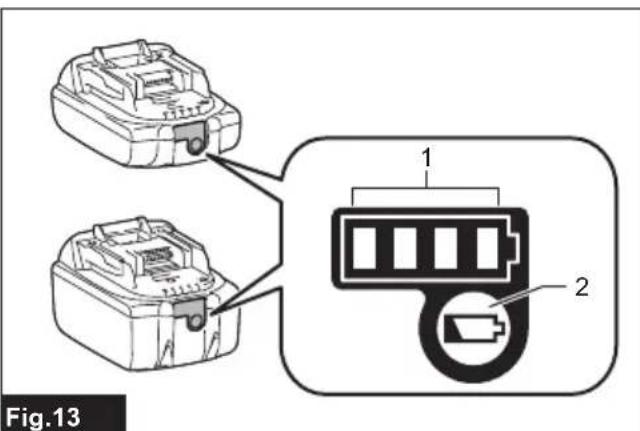 MAKITA DCJ205 - Indicating the remaining battery capacity - 1