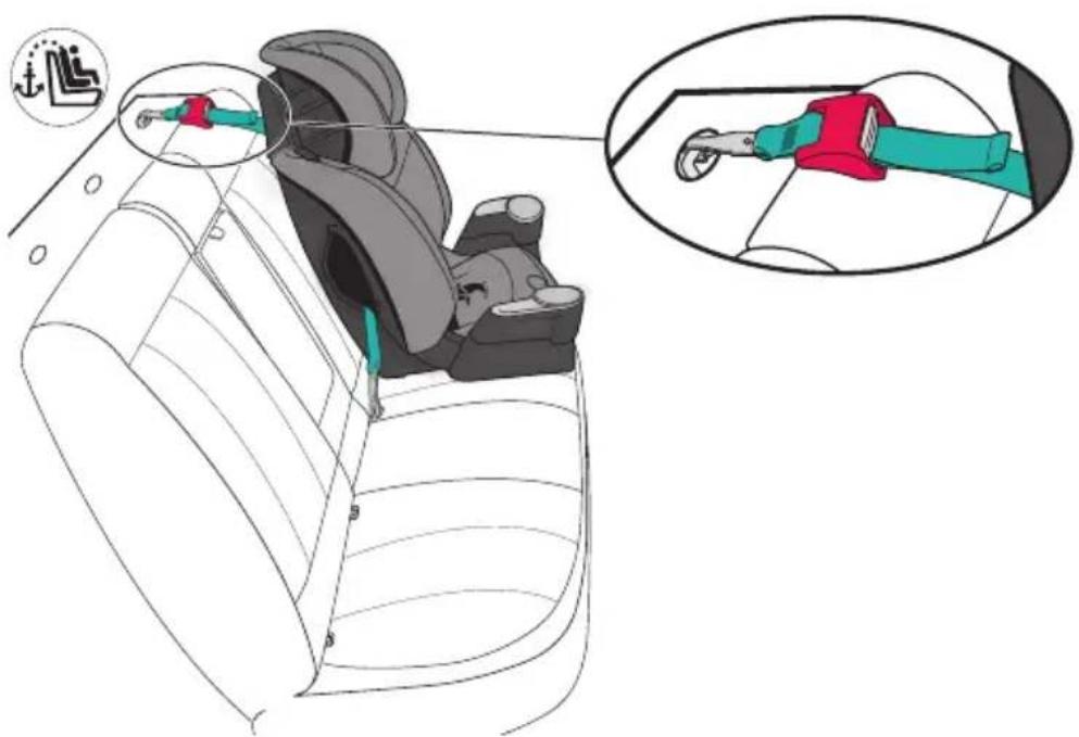 Evenflo Maestro Sport - Attacher et serrer la courroie d'ancrage. - 1