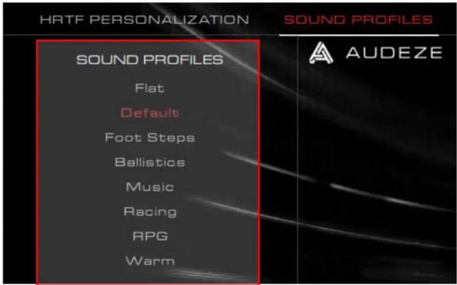 HYPERX Cloud Orbit Software - 声音配置文件 - 1