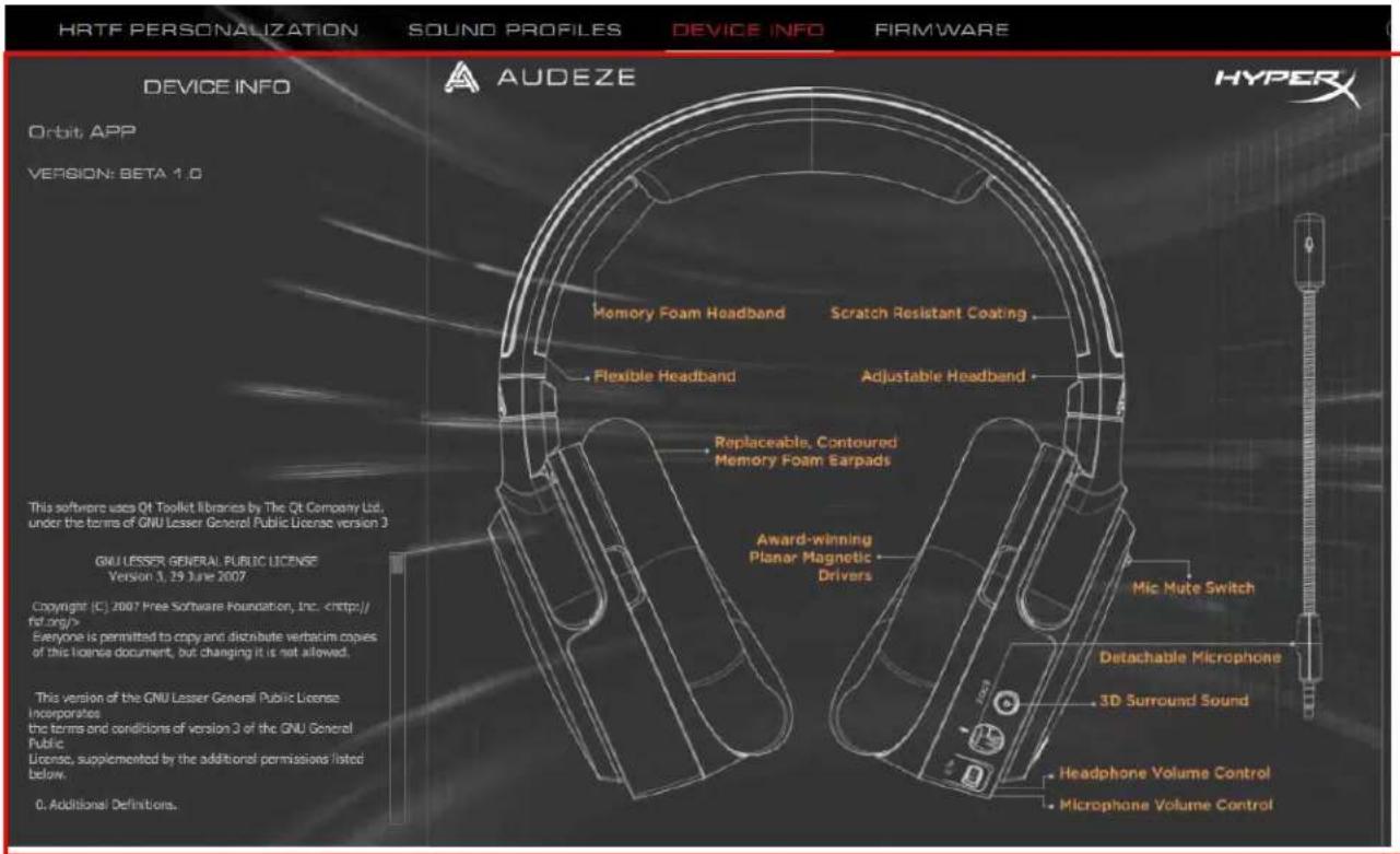 HYPERX Cloud Orbit Software - Geräteinfo - 1