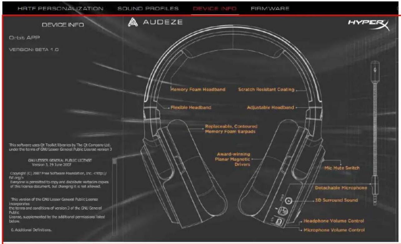 HYPERX Cloud Orbit Software - Thông tin thiết bị - 1