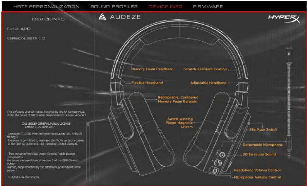 HYPERX Cloud Orbit Software - Device Info - 1