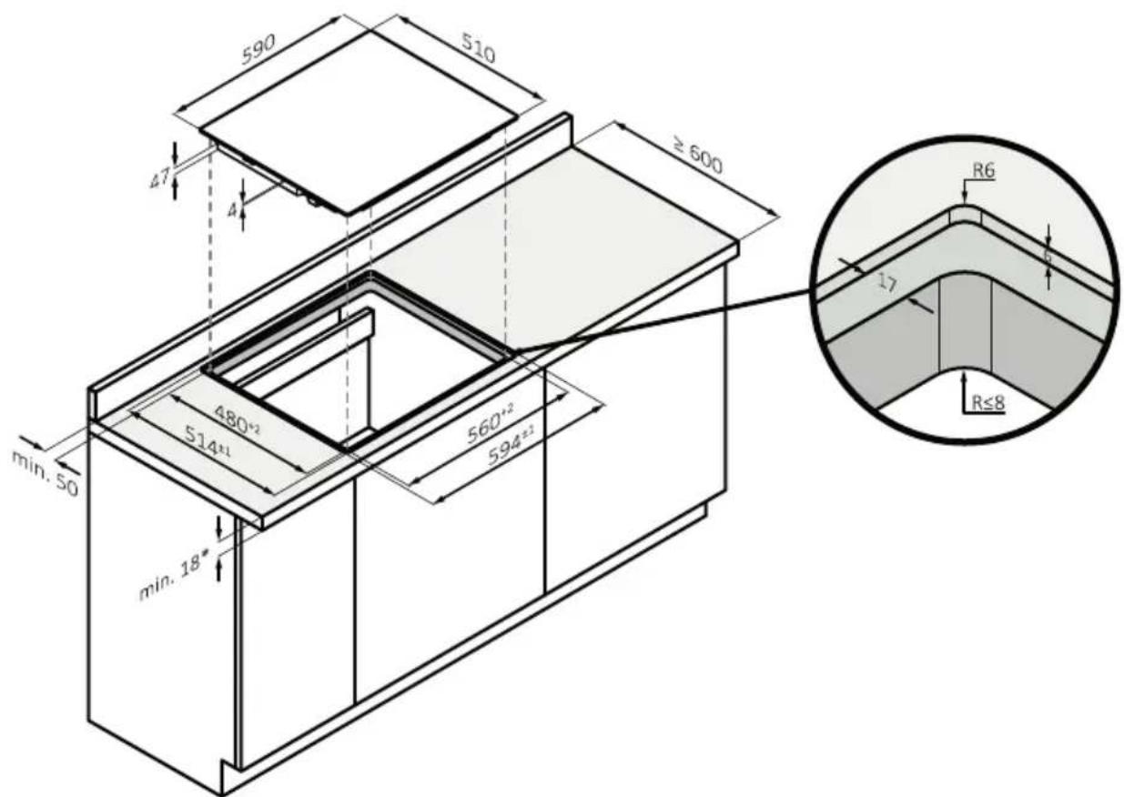 ROSIERES RIF63DSCCS - HOB 65 cm - 4