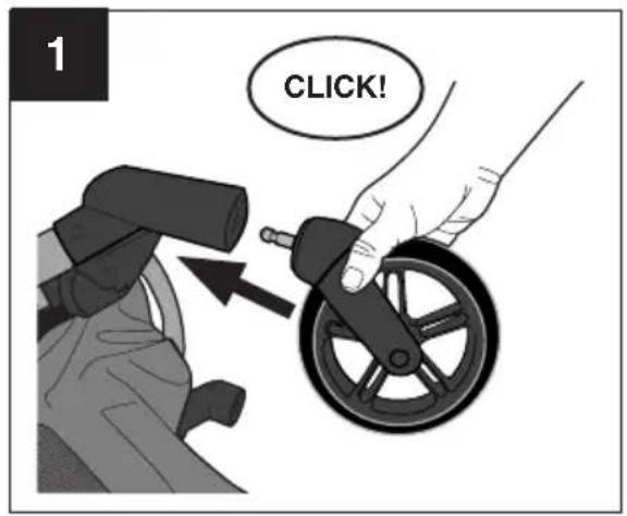 Evenflo Pivot Troop - Assembling Your Stroller - Wheels - 1