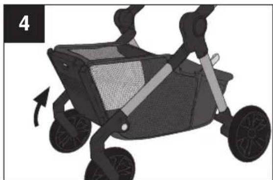 Evenflo Pivot Troop - Utilisation de la poussette - Ouverture du panier pour animal de compagnie - 4