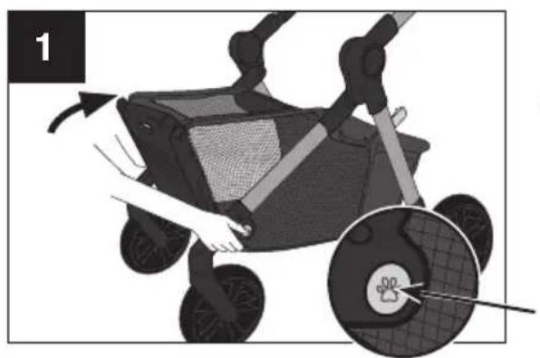 Evenflo Pivot Troop - Using Your Stroller - Closing Pet Basket - 1