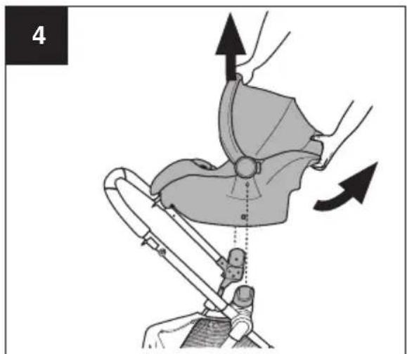 Evenflo Pivot Vizor - Utilisation de la poussette avec les sièges d'auto pour nourrisson recommandés sur le châssis de la poussette - 3