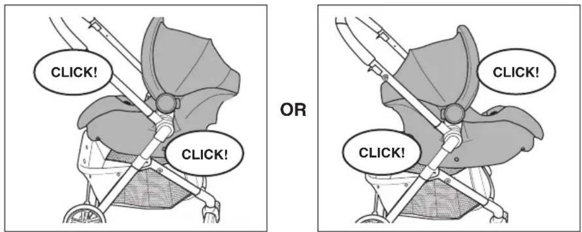 Evenflo Pivot Vizor - Using your Stroller with the Recommended Infant Car Seats on your Stroller Frame - 1