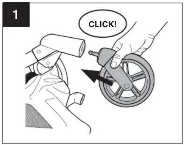 Evenflo Pivot Vizor - Assembling Your Stroller - Wheels - 1