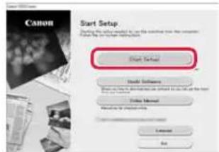 CANON PIXMA TS9541C - Fare clic su Avvia impostazione (Start Setup). - 1