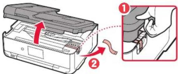 CANON PIXMA TS9541C - Retirar los materiales de protección - 2