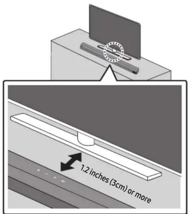 SAMSUNG HW-B550D - PLACING THE SOUNDBAR ON A TV STAND - 1