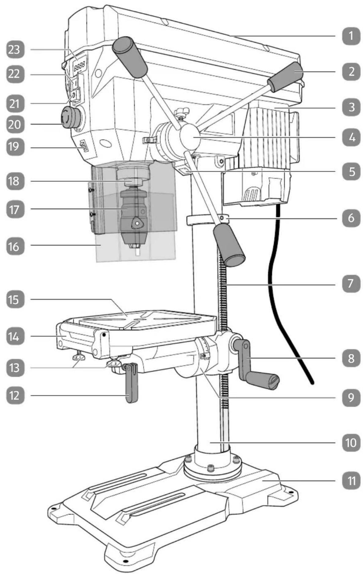 Workzone Titanium WZT-SB 750 E - Profi-Säulenbohrmaschine - 1