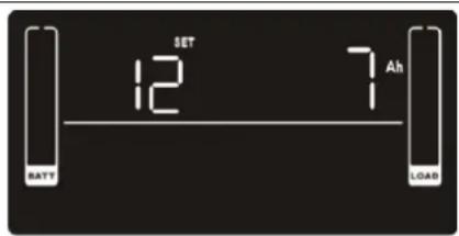 V7 UPS2URM1500DC-NC-1N - 12: Battery total AH setting - 1