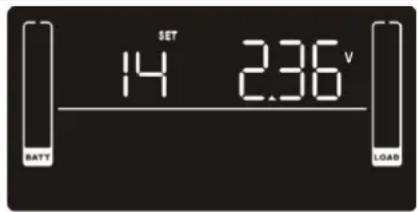 V7 UPS2URM1500DC-NC-1N - - 14: impostazione dell'aumento di tensione del caricabatterie - 1