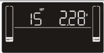V7 UPS2URM1500DC-NC-1N - 15: Charger float voltage setting - 1