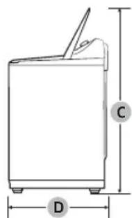 SAMSUNG WA54CG7105AV - Dimensions - 2