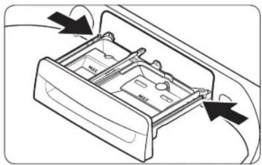 SAMSUNG WA54CG7105AV - Cleaning the detergent drawer - 2