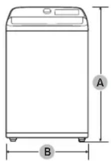 SAMSUNG WA54CG7105AV - Dimensiones - 1