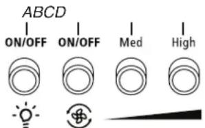 AMANA WVU37UC0FS - Commandes de la hotte - 1