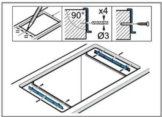 NEFF BTX48PB - Installing fixing rails - 1