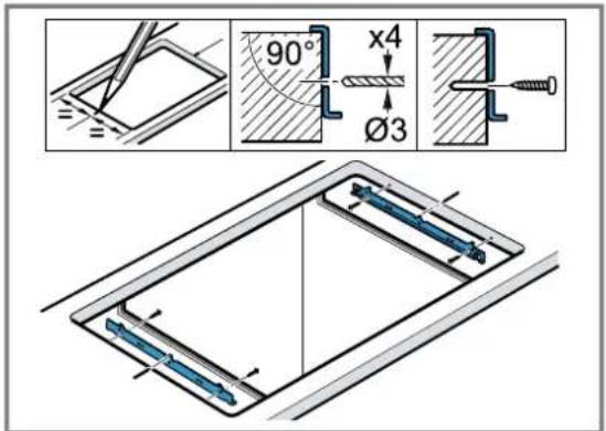 NEFF BX38B - Montage des rails de fixation - 1