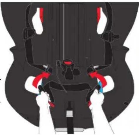 Evenflo EveryFit - Déplacer l'ensemble du connecteur de l'ancrage inférieur dans le passage de la ceinture pour orientation face vers l'avant - 1