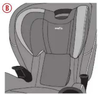 Evenflo EveryFit - Réglage de la position de l'appui-tête ou du harnais - 3