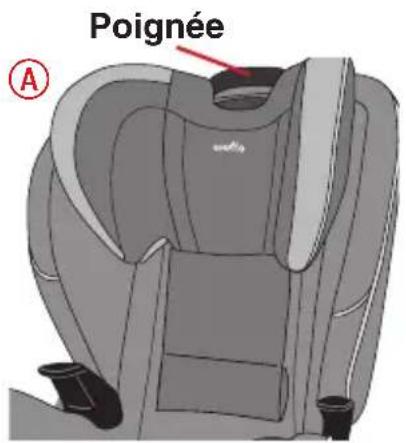 Evenflo EveryFit - Réglage de la position de l'appui-tête ou du harnais - 2