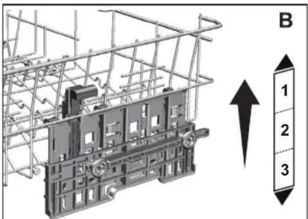 BEKO BDIN38571C - Réglage de la hauteur du panier supérieur - 2