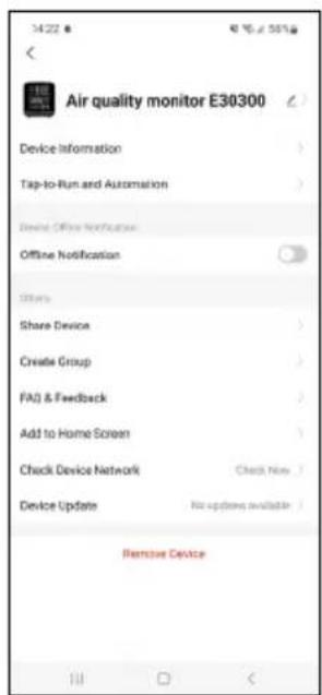Emos E30300 - Menu de l'application - 1