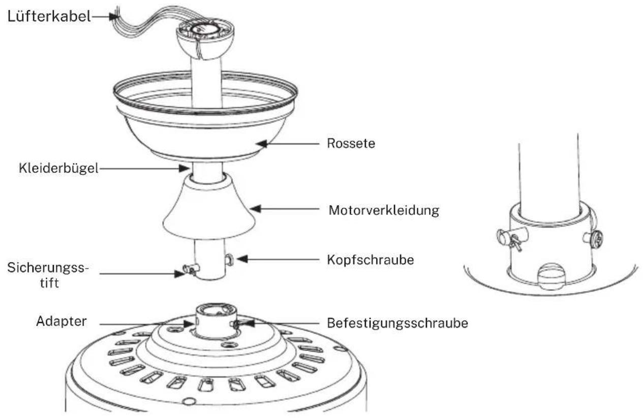Create Wind Sail - Verbindung der Aufhängeschiene zum Motorgehäuse - 1