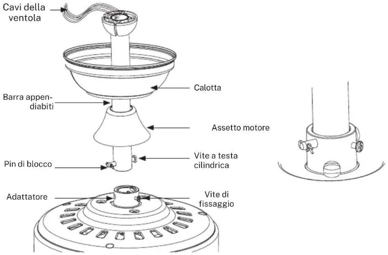 Create Wind Sail - Collegamento della barra di sospensione all'alloggiamento del motore - 1