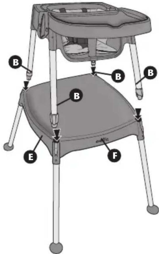 Evenflo 4-in-1 Eat & Grow - Enamblado de la silla alta - 1