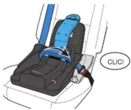 Evenflo Shyft DualRide - Installation de la base en utilisant la ceinture sous-abdominale et baudrier - 2