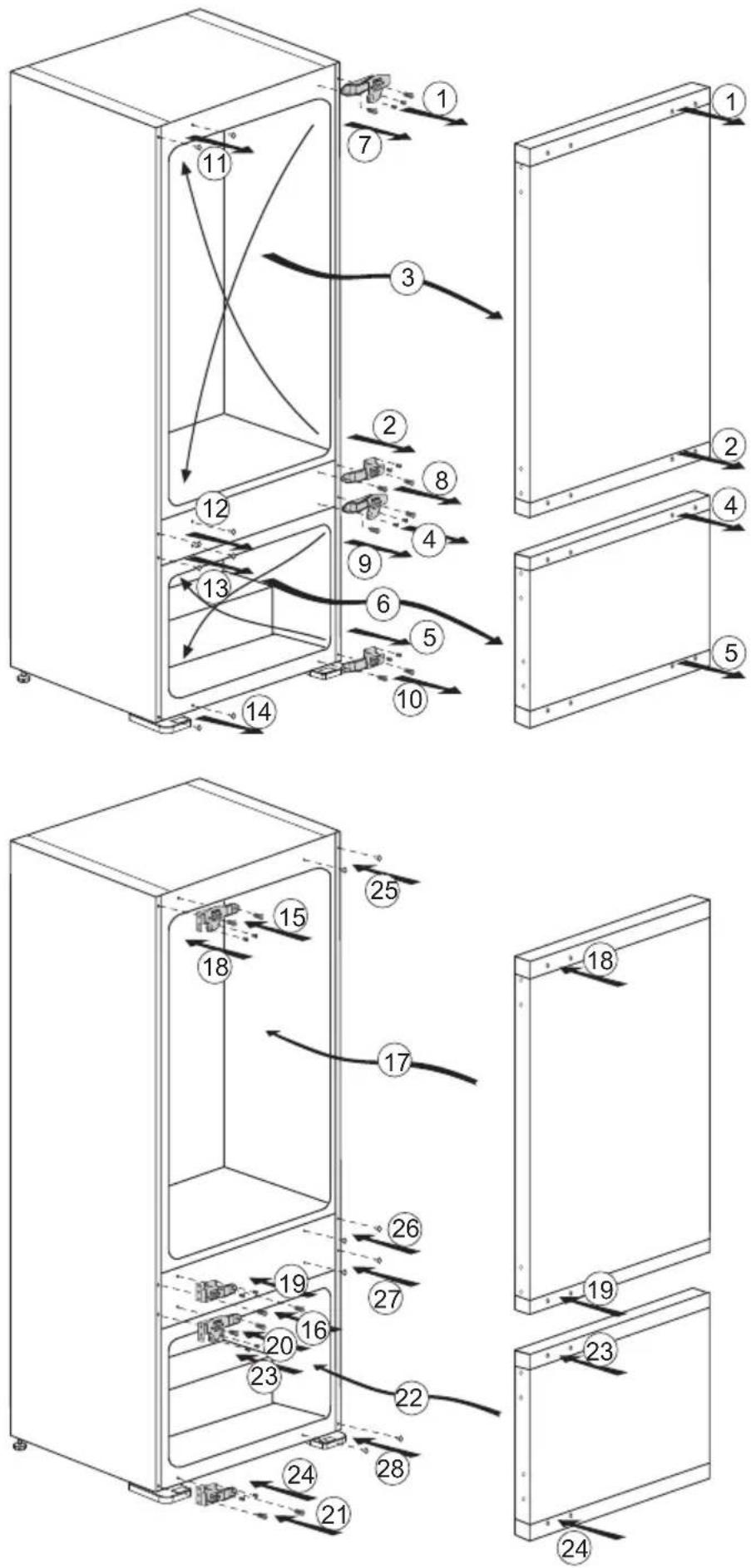 GRUNDIG GEK7100 - Réversibilité des portes - 1
