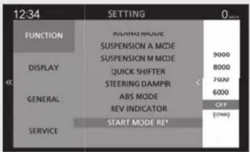 Honda CBR1000ST (2022) - Pour utiliser le mode de démarrage : P. 120 - 1